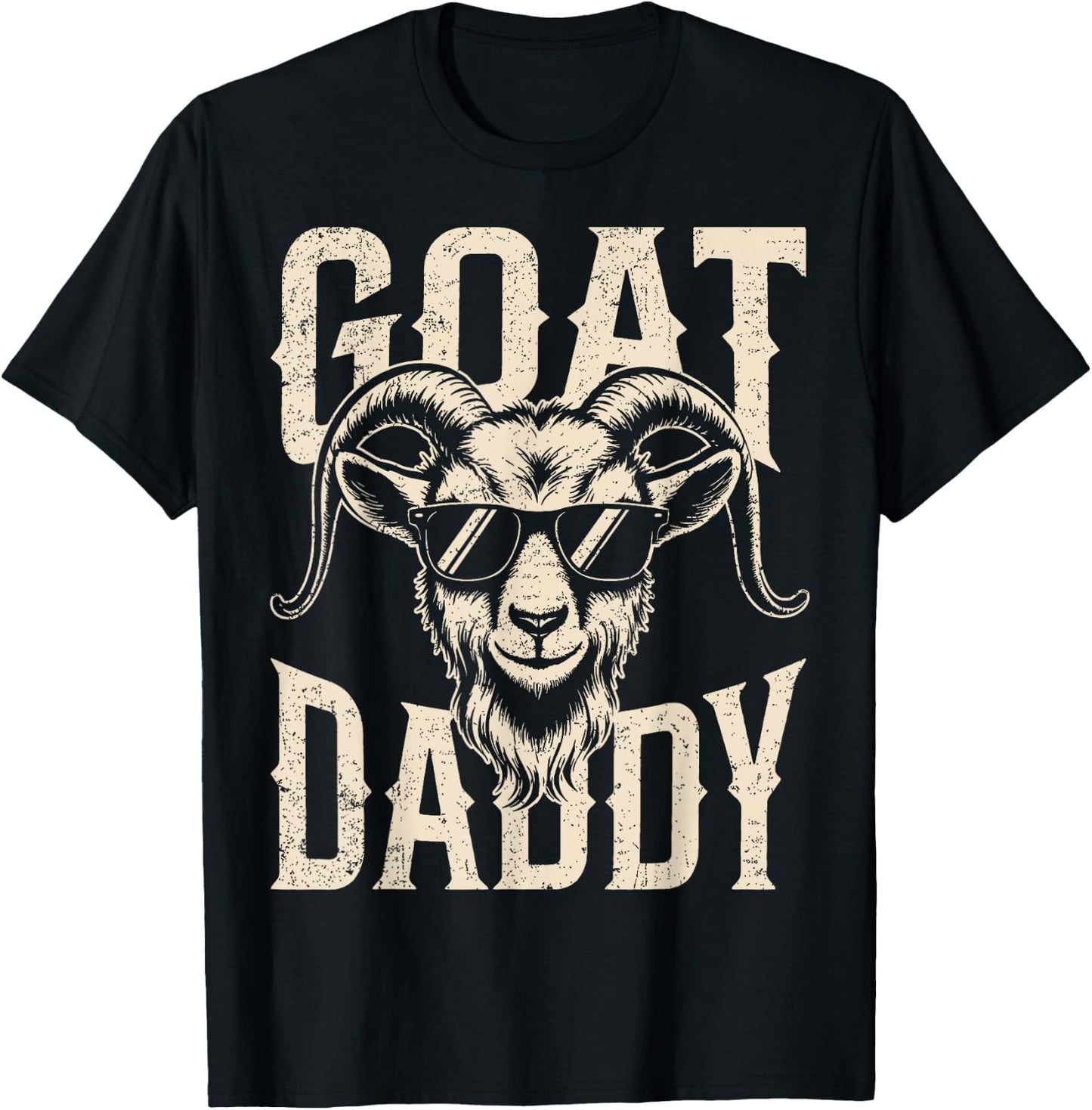 Vintage Goat Dad Goat Lovers Daddy Father's Day T-Shirt - T-Shirt | Black