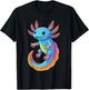 Axolotl | For Girls & Boys | Colorful Anime Axolotl Graphic T-Shirt - T-Shirt | Black