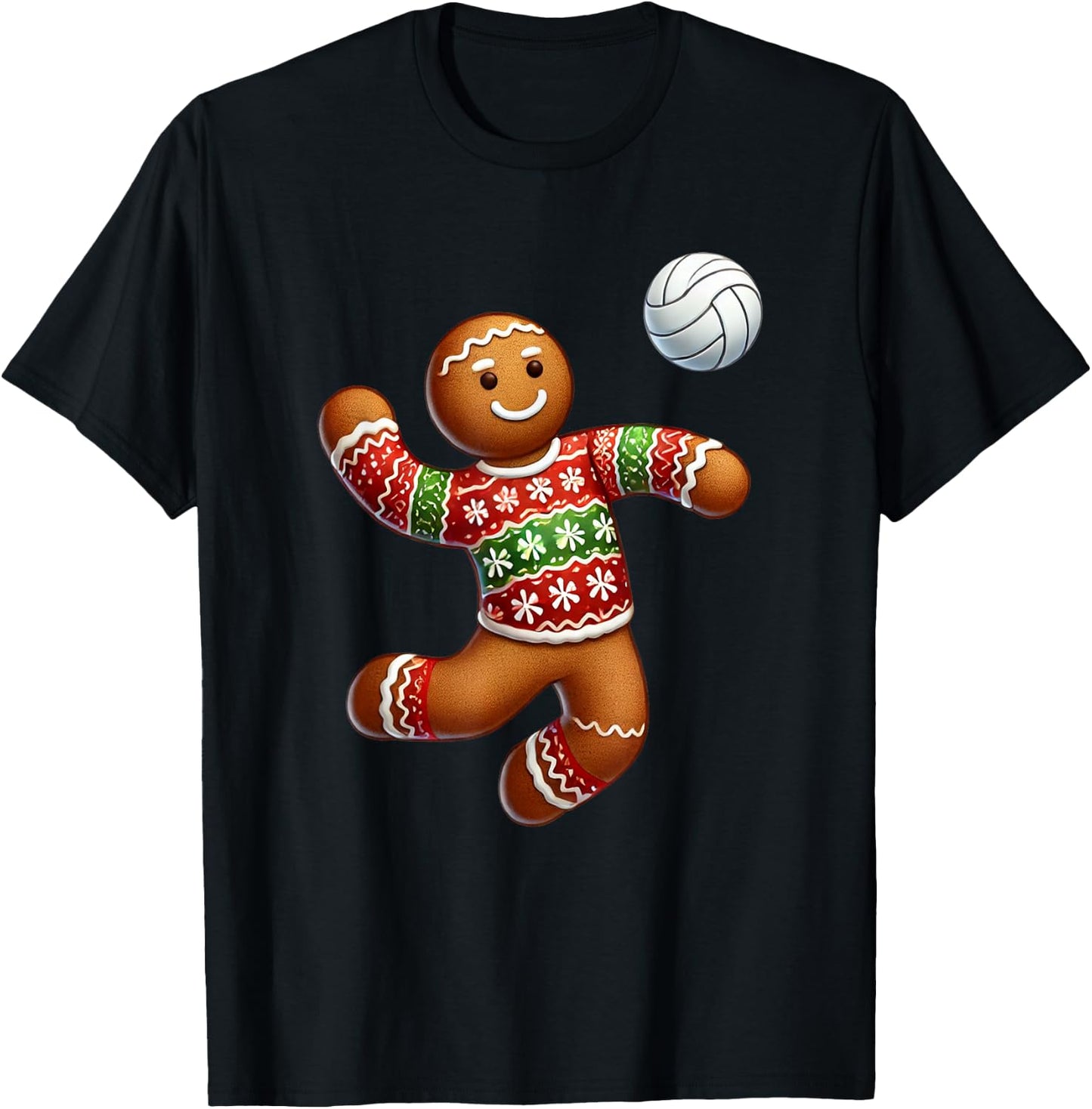 Volleyball Christmas Volleyball Ugly Christmas T-Shirt - T-Shirt | Black