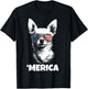 American Flag Merica chihuahua dog 4th Of July kids women T-Shirt - T-Shirt | Black