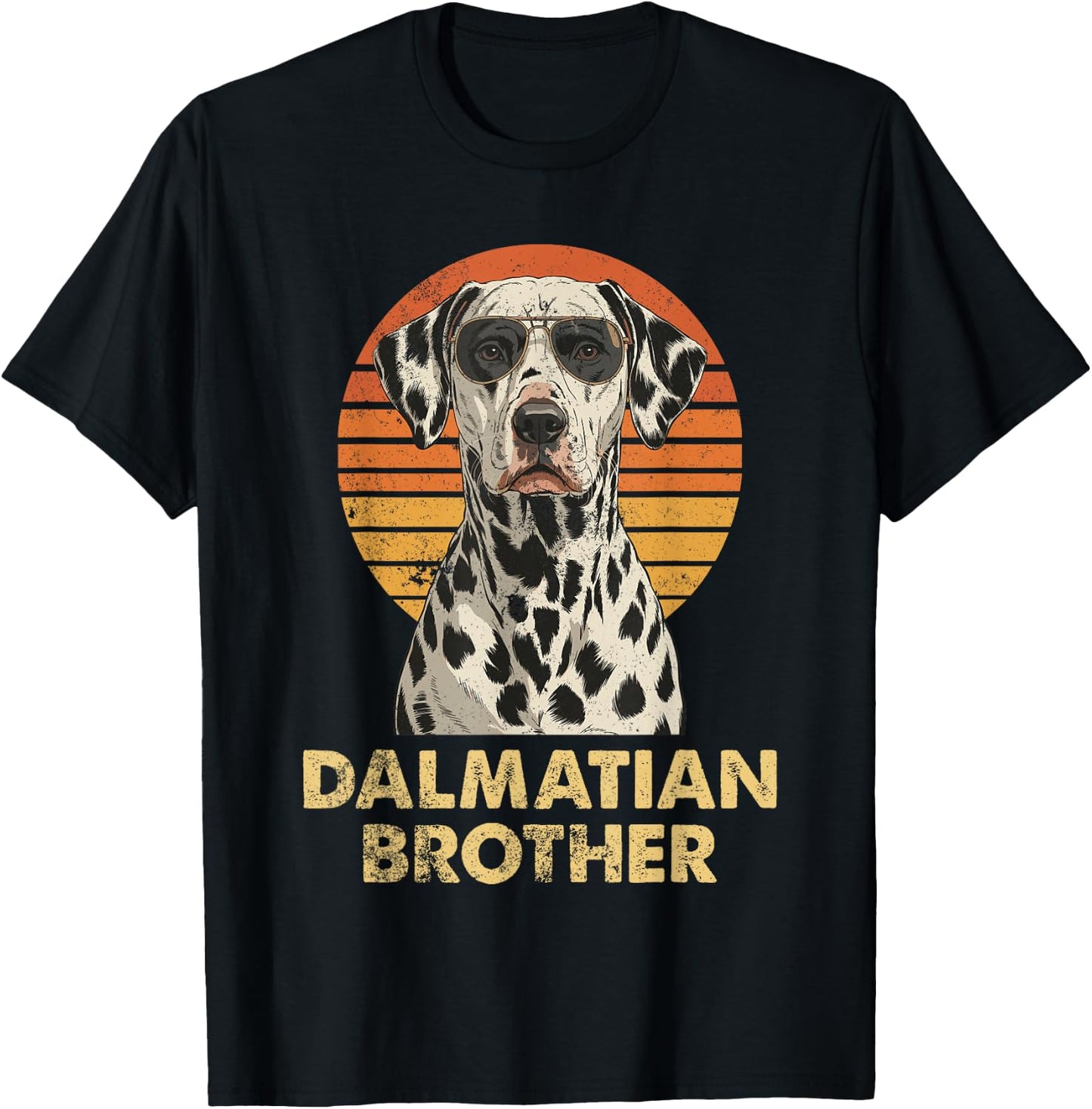 Cool Retro Dalmatian Brother Funny Vintage Dog Owner T-Shirt - T-Shirt | Black