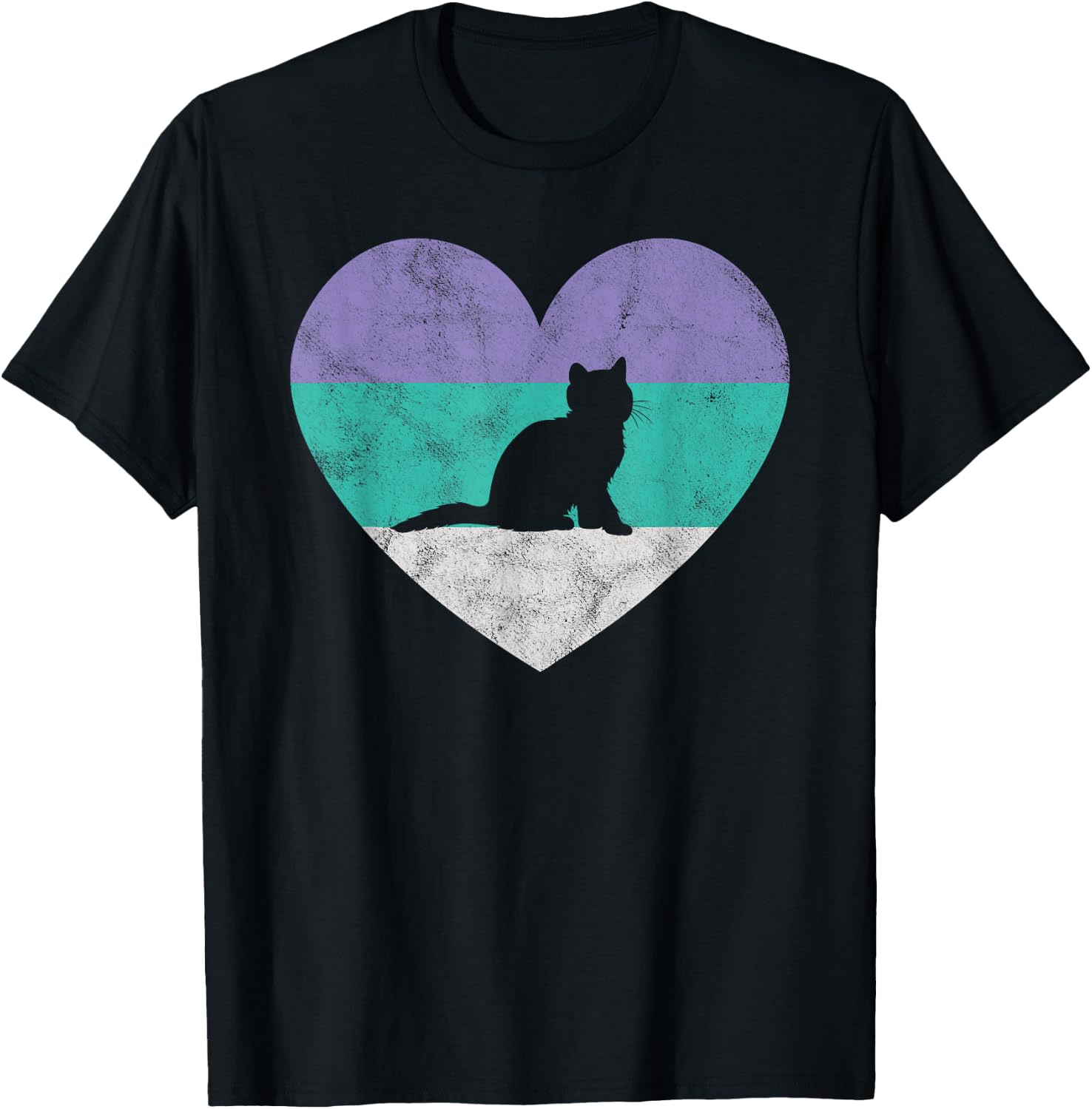 Kitten Gift & Girls Retro Cute T-Shirt - T-Shirt | Black
