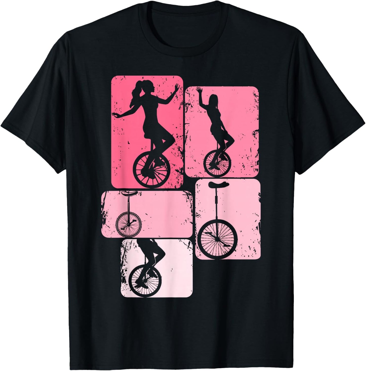 Einrad Mädchen Unicycle Damen Kinder T-Shirt - T-Shirt | Black
