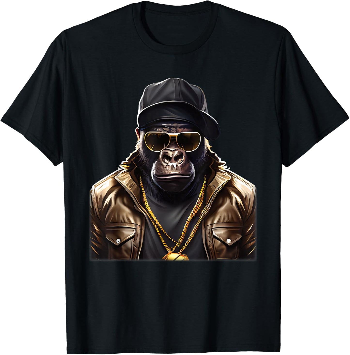 Gangster Hip Hop Gorilla , black T-Shirt - T-Shirt | Black