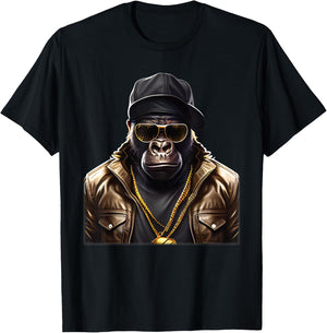 Gangster Hip Hop Gorilla , black T-Shirt - T-Shirt | Black