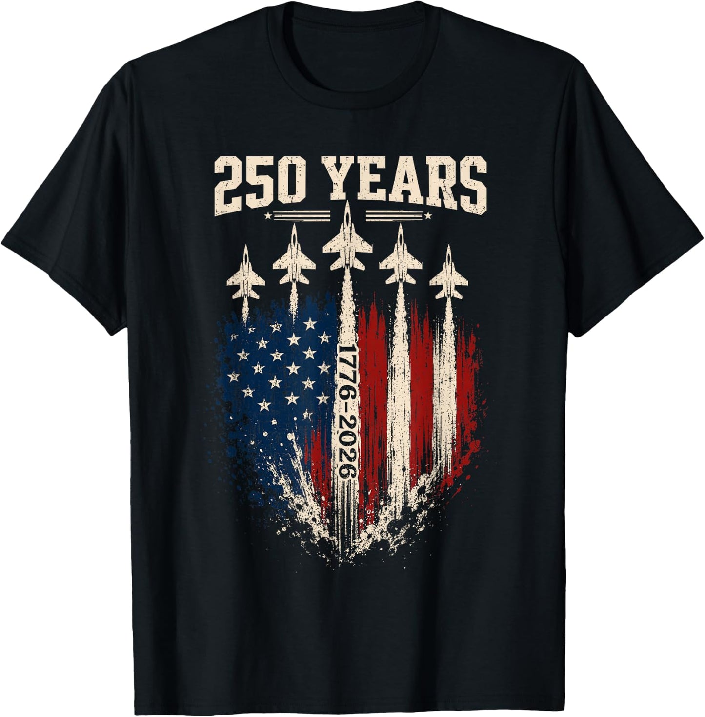 250 Anniversary USA Patriotic 250 Years American 4th of July T-Shirt - T-Shirt | Black