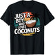Just A Boy Who Loves Coconuts Retro Summer T-Shirt - T-Shirt | Black