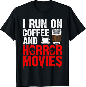 Funny Horror Movie Art Women Coffee Horror Movies T-Shirt - T-Shirt | Black
