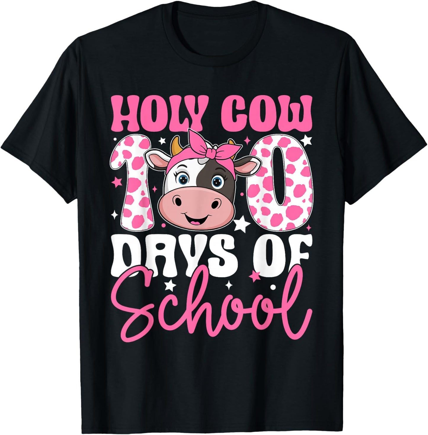 Holy Cow 100 Days of School Teachers Students Girls Women T-Shirt - T-Shirt | Black