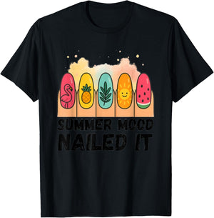 Summer Mood Nailed It Fun Nail Art T-Shirt - T-Shirt | Black