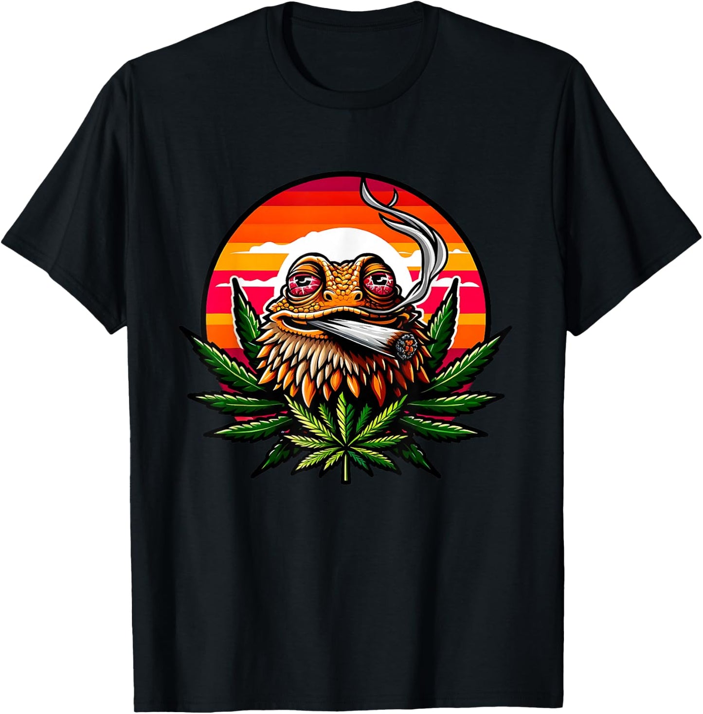 Bearded Dragon Marijuana Cannabis Beardie Reptile Pet Weed T-Shirt - T-Shirt | Black