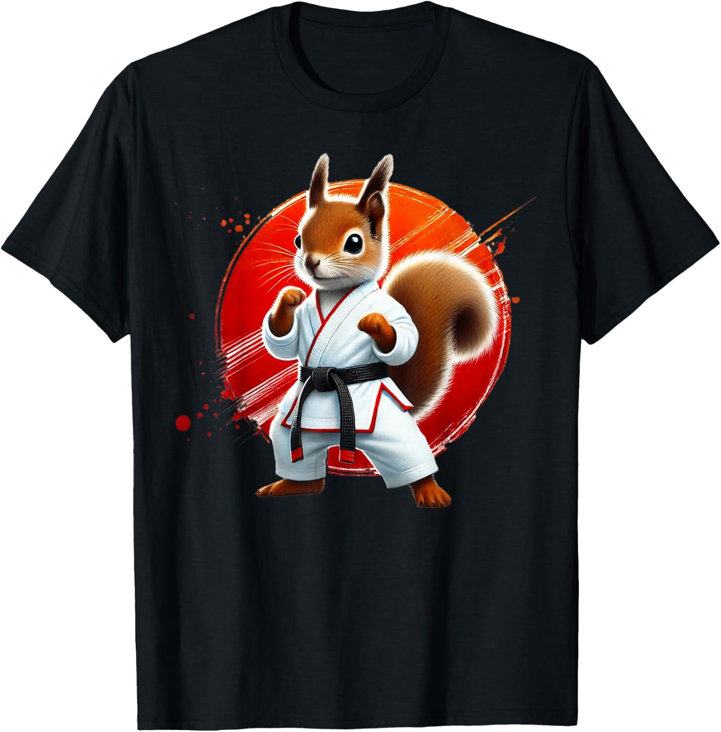 Karate Squirrel Martial Arts Fighter Judo Taekwondo JiuJitsu T-Shirt - T-Shirt | Black