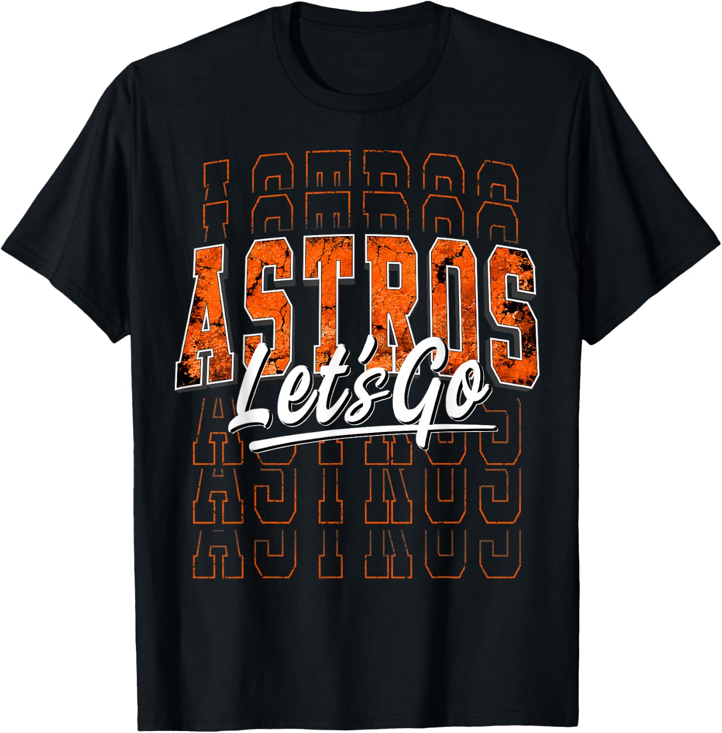Astros Name Retro Vintage Men Women Youth Design T-Shirt - T-Shirt | Black