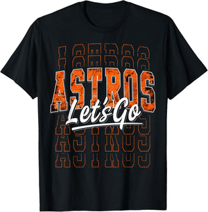Astros Name Retro Vintage Men Women Youth Design T-Shirt - T-Shirt | Black