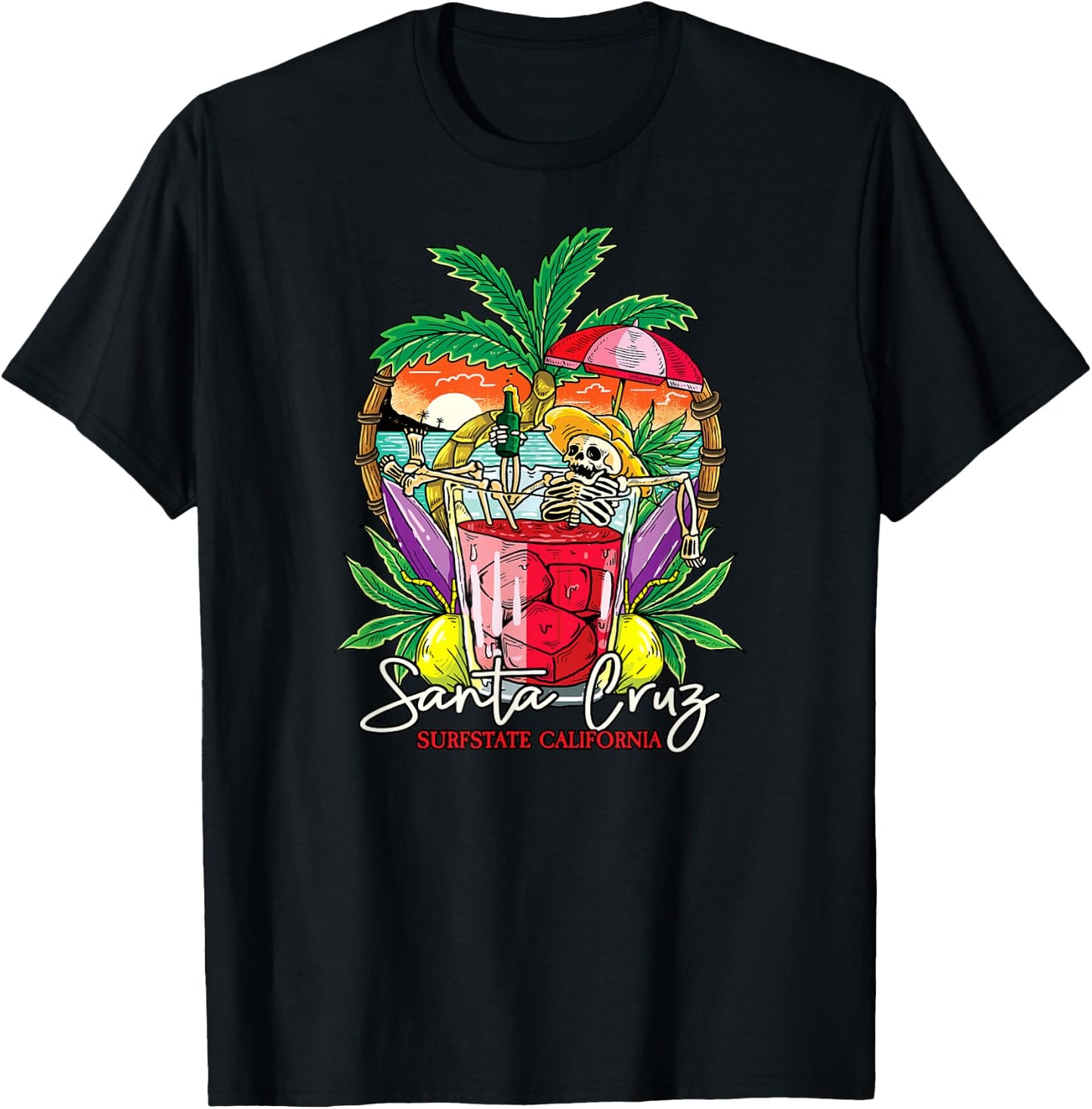 Santa Cruz CA California Surfer I Santa Cruz California , black T-Shirt - T-Shirt | Black