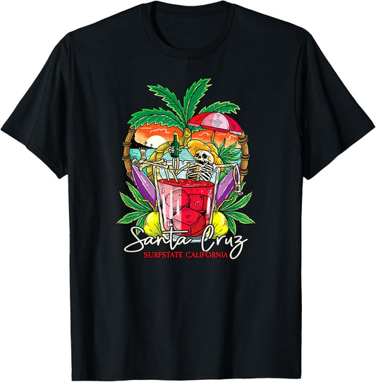 Santa Cruz CA California Surfer I Santa Cruz California , black T-Shirt - T-Shirt | Black