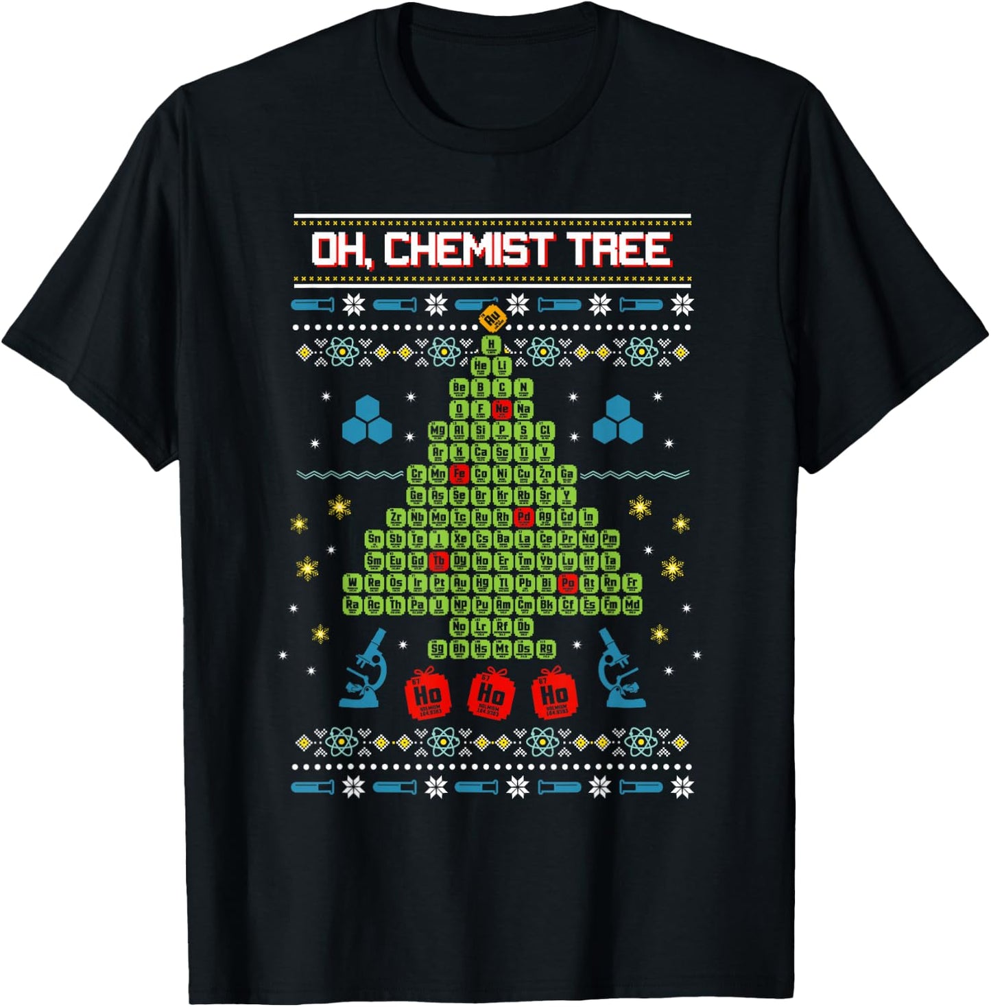 Oh, Chemist Tree - Chemistry Tree Christmas Science T-Shirt - T-Shirt | Black