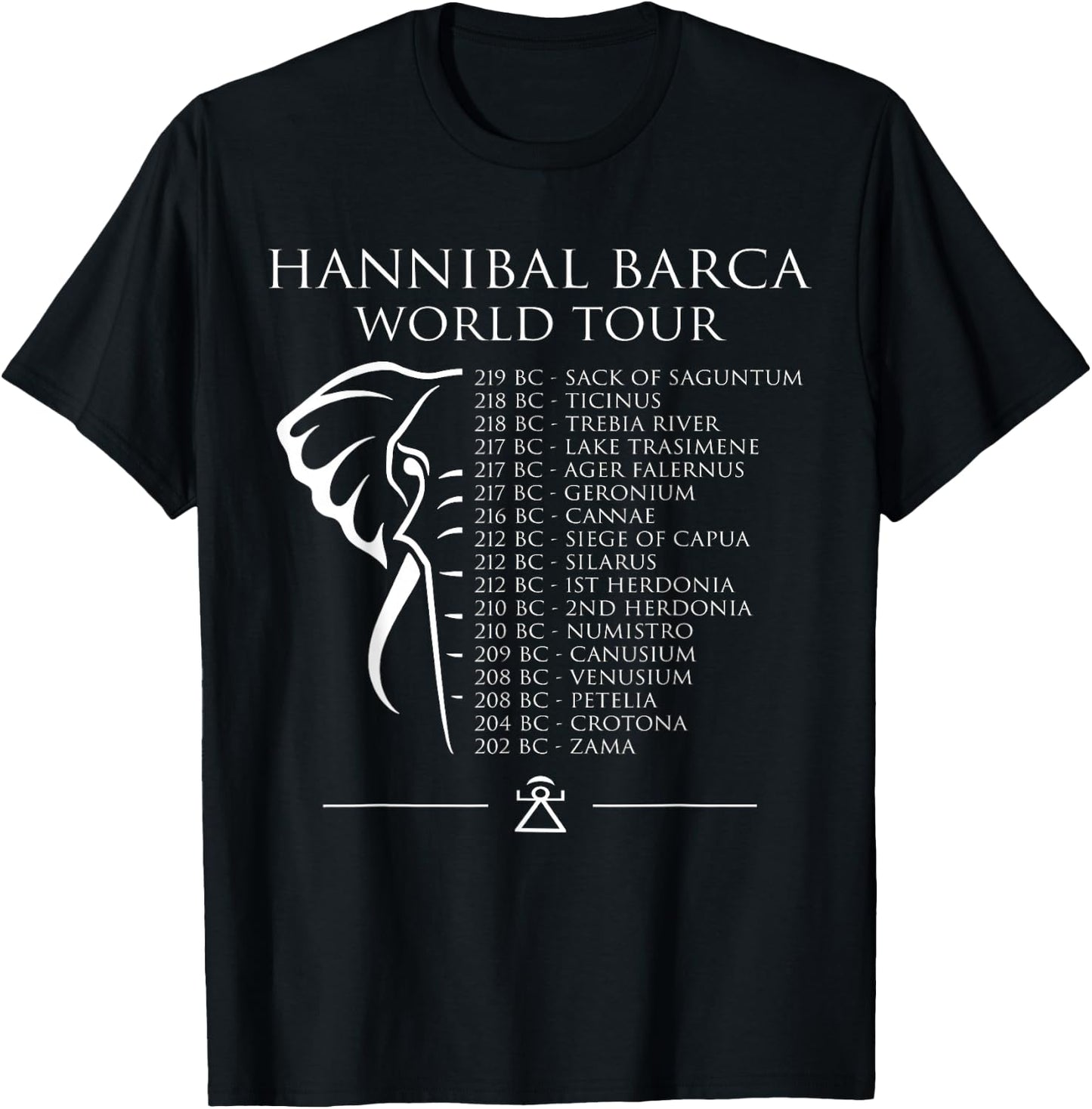 Hannibal Barca World Tour Lustige Geschichte T-Shirt - T-Shirt | Black