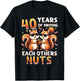 40 Years Of Driving Each Other Nuts Squirrel Couple Matching T-Shirt - T-Shirt | Black