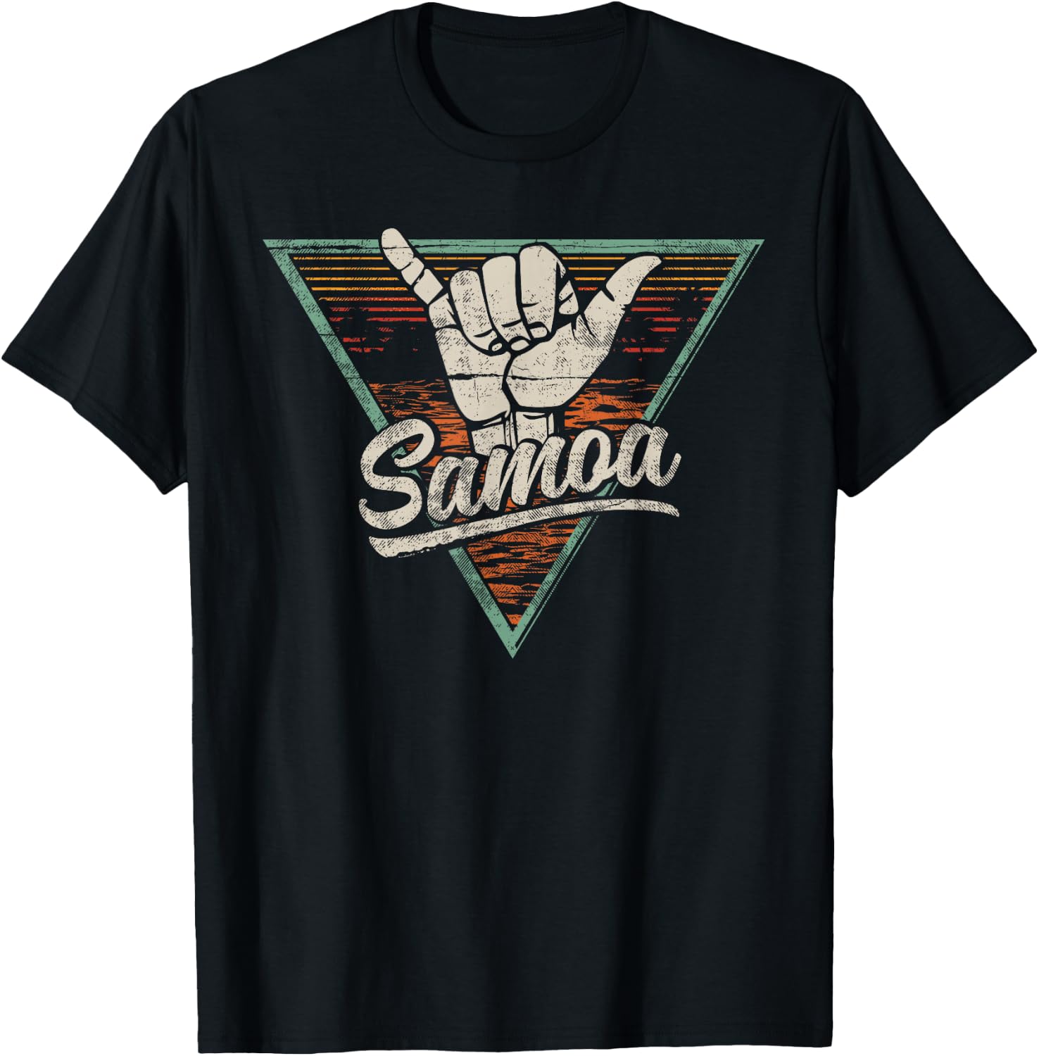 Retro Vintage Shaka Samoa Samoan Shirt T-Shirt - T-Shirt | Black