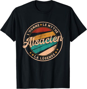 Alsatian Man Myth Legend Gift Humour Alsace , Black, S T-Shirt - T-Shirt | Black
