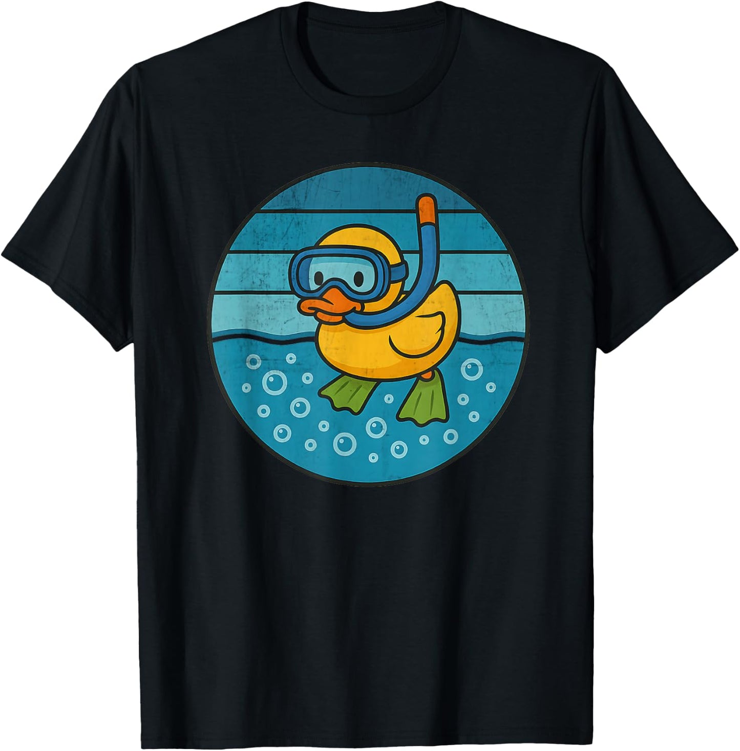 Rubber Duck Snorkeling Rubber Ducky Scuba Diving Ocean Cute T-Shirt - T-Shirt | Black