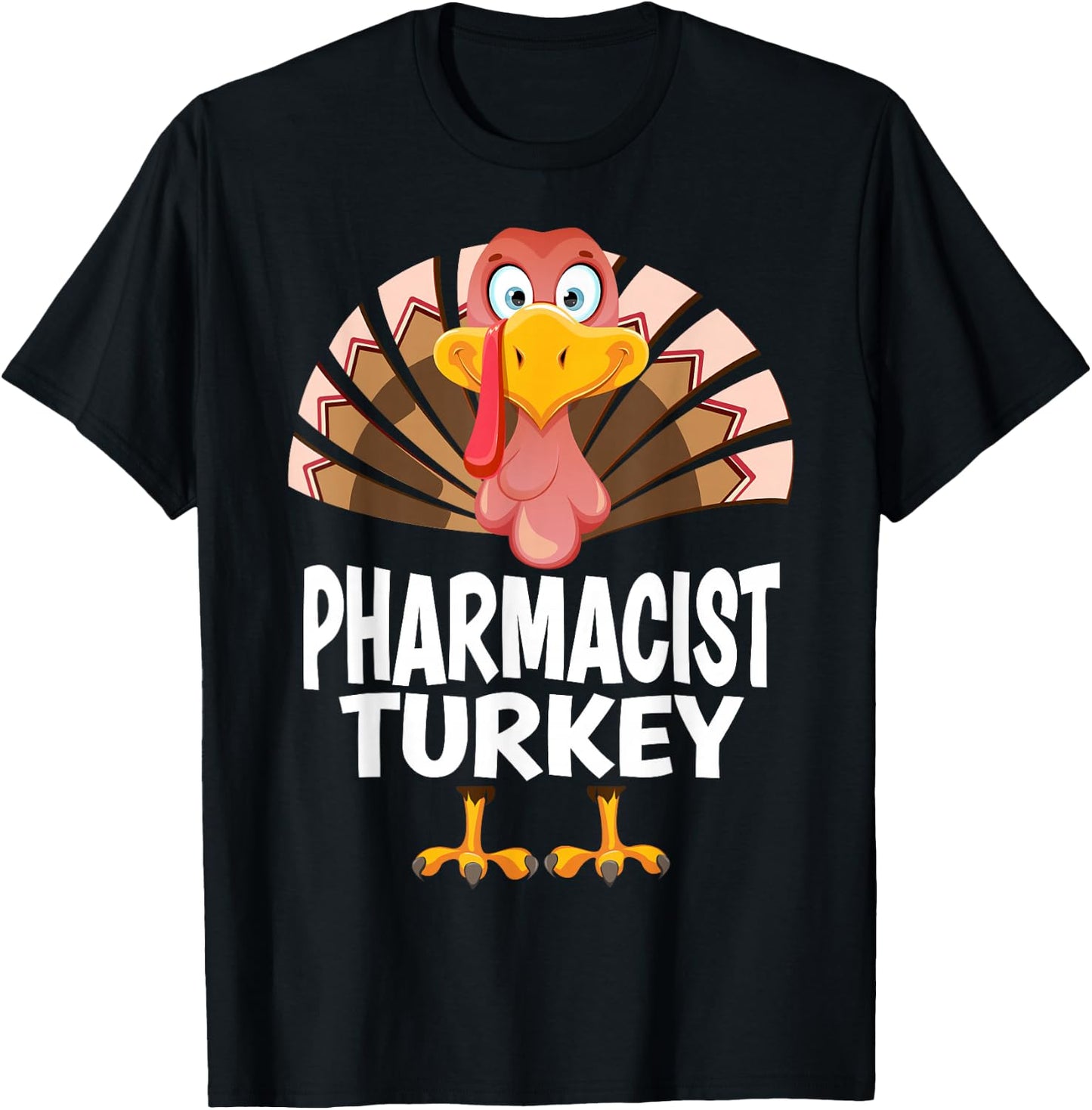 Thanksgiving Pharmacist Turkey Matching Pajama T-Shirt - T-Shirt | Black