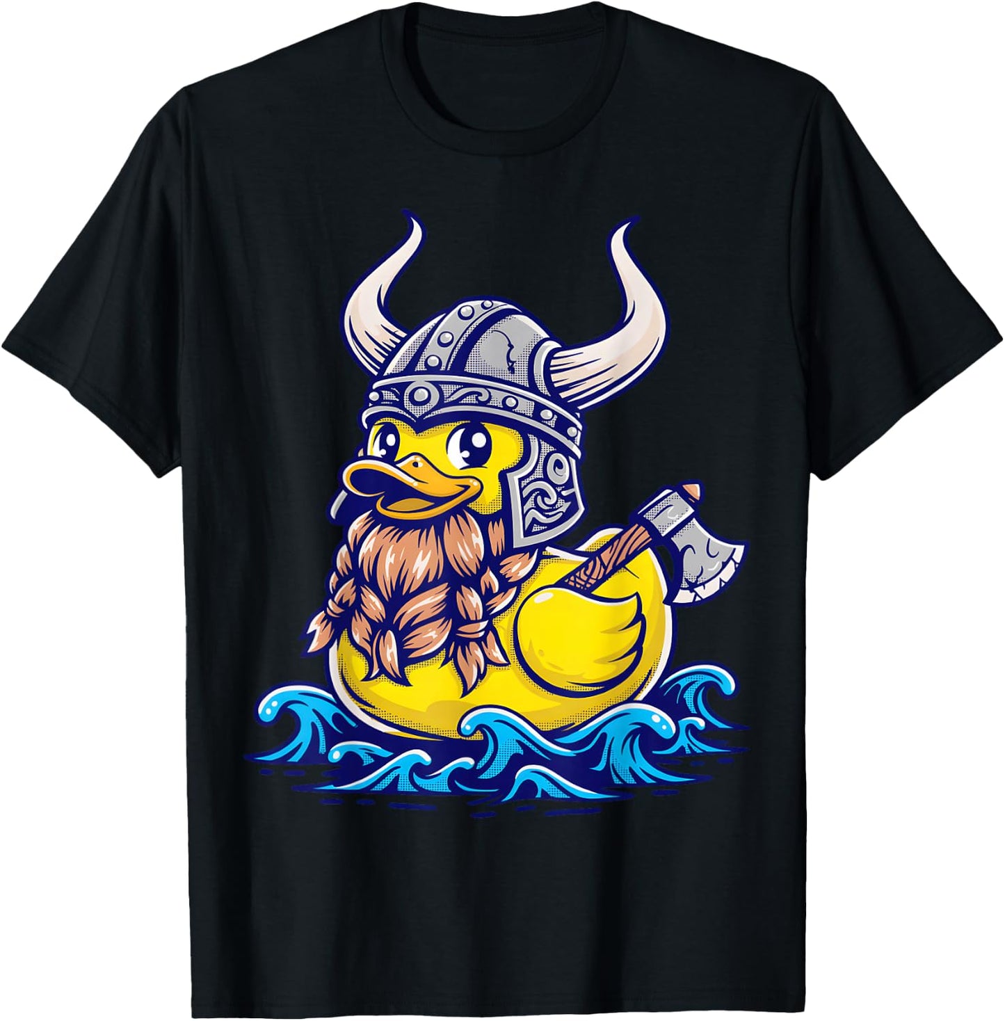 Viking Rubber Duck Funny Norse T-Shirt - T-Shirt | Black
