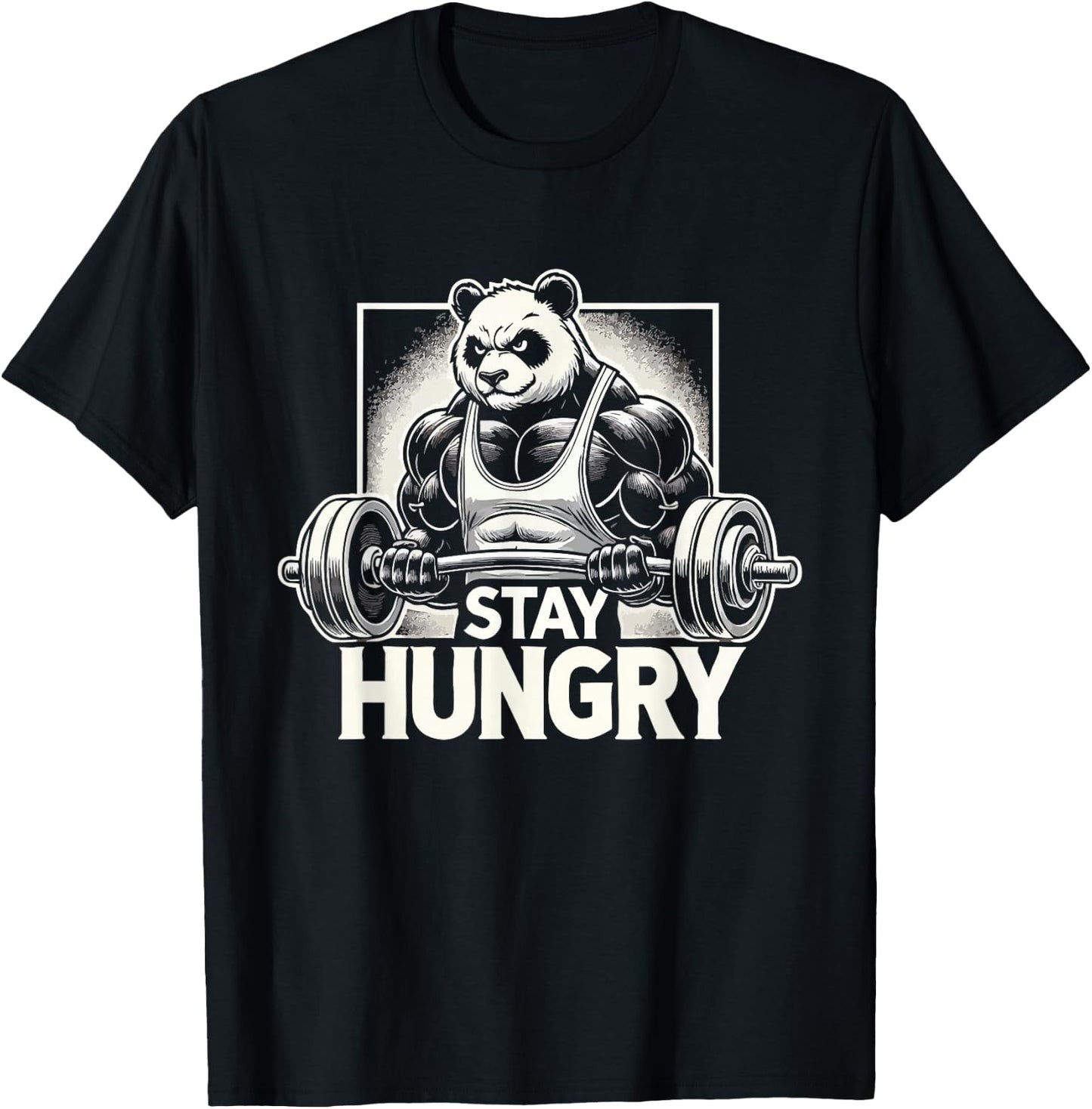 Panda - Anime Bodybuilding Gym Workout Fitness Motivation T-Shirt - T-Shirt | Black