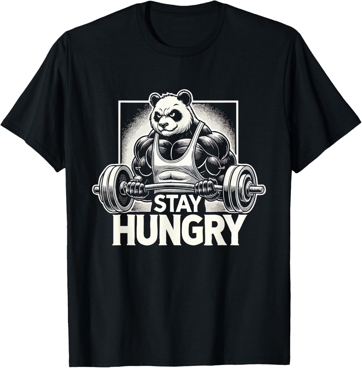 Panda - Anime Bodybuilding Gym Workout Fitness Motivation T-Shirt - T-Shirt | Black