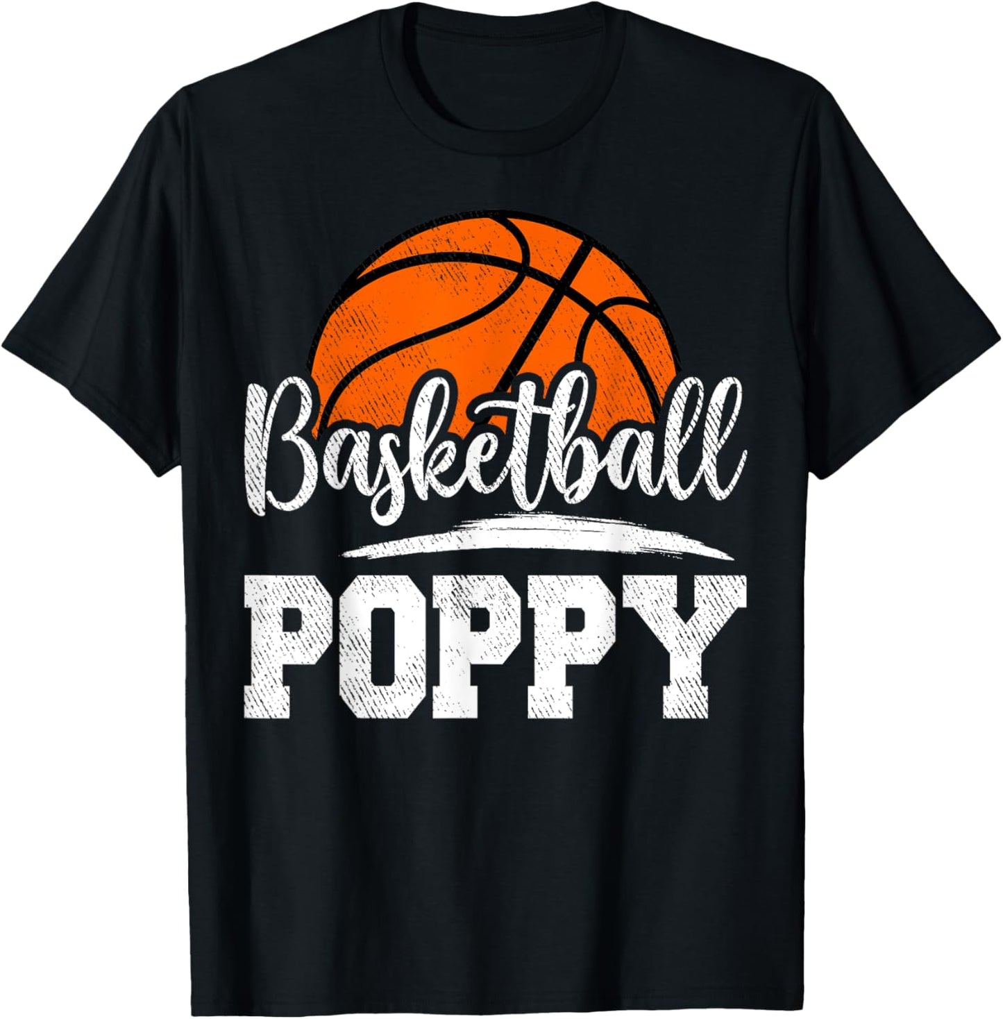 Basketball Poppy Basketball Player Game Day Father's Day T-Shirt - T-Shirt | Black