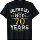 Vintage Blessed by God for 70 Year Old Birthday 70th T-Shirt - T-Shirt | Black