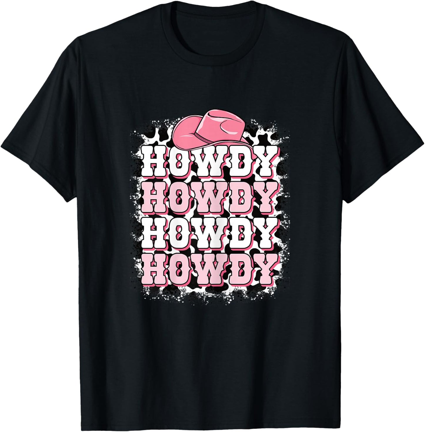 Howdy Western Country Cowgirl Rodeo Women Girls T-Shirt - T-Shirt | Black