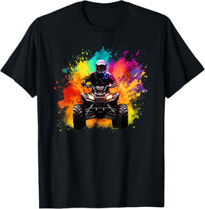 Colourful Quad for Mud Lovers, Boys and Girls , black T-Shirt - T-Shirt | Black