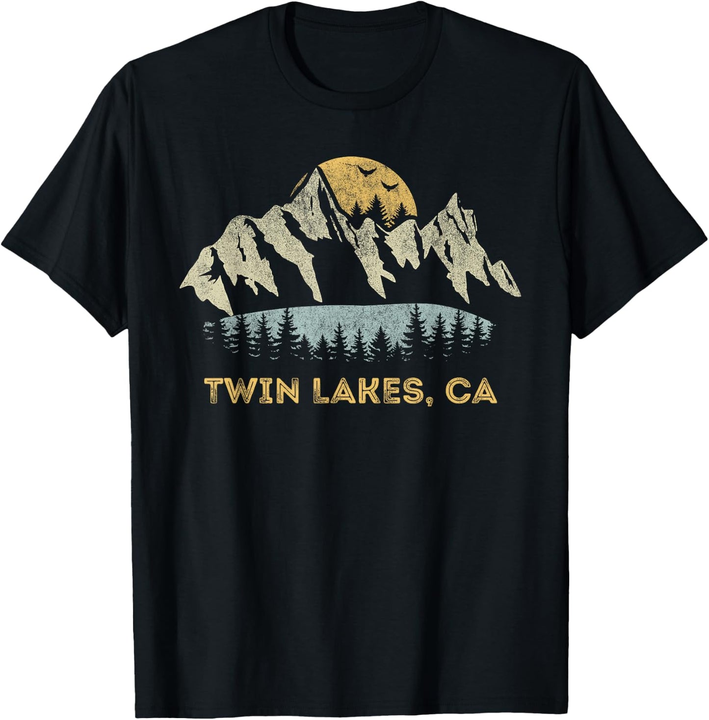 Twin Lakes California Mountain Sunset Sunrise CA T-Shirt - T-Shirt | Black