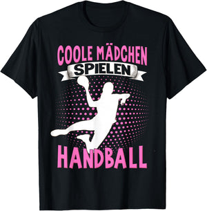 Handballer Women's Children's Cool Girls Playing Handball , black T-Shirt - T-Shirt | Black