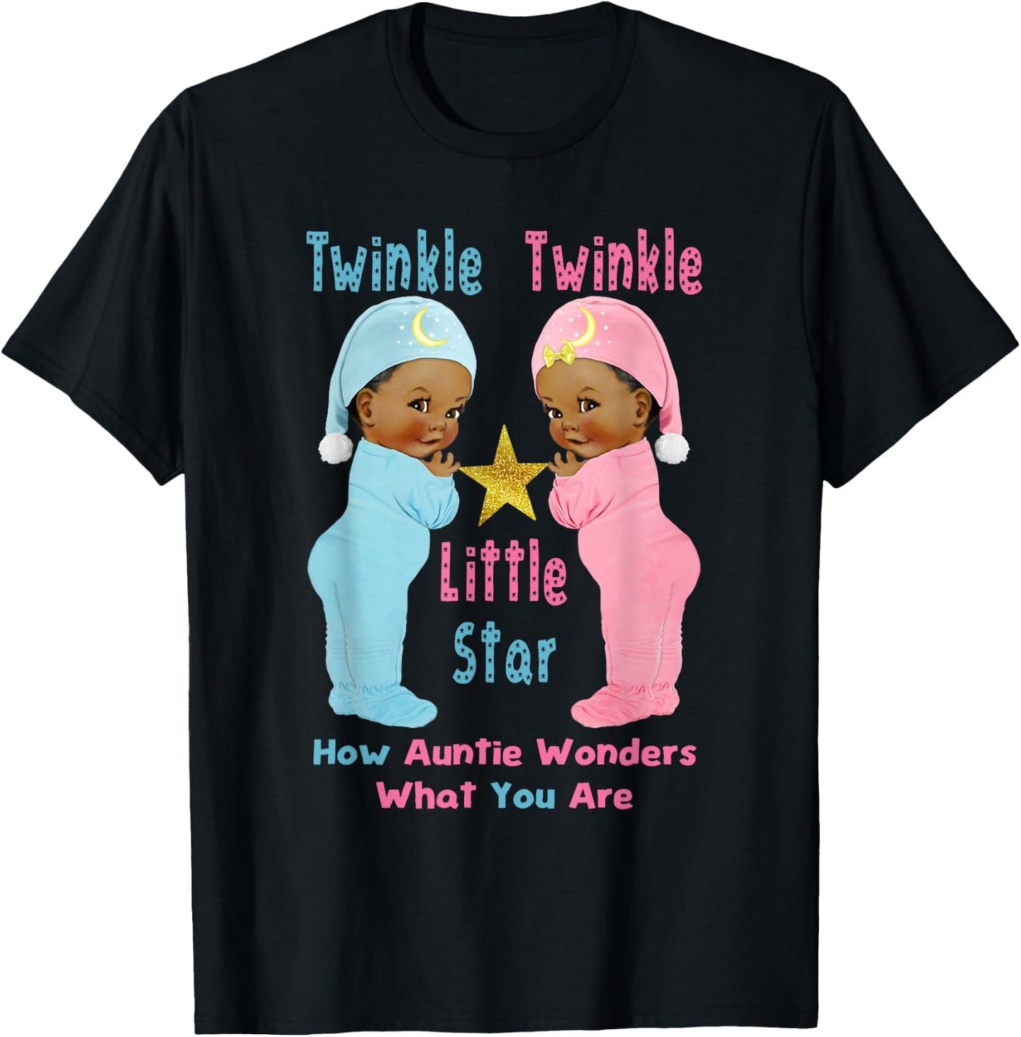 Twinkle Twinkle Little Star Auntie Wonders Ethnic T-Shirt - T-Shirt | Black