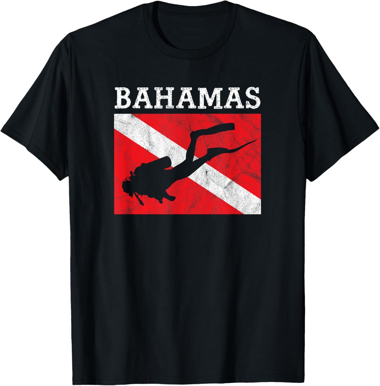 Vintage Bahamas Scuba Dive Flag Vacation Souvenir T-Shirt - T-Shirt | Black