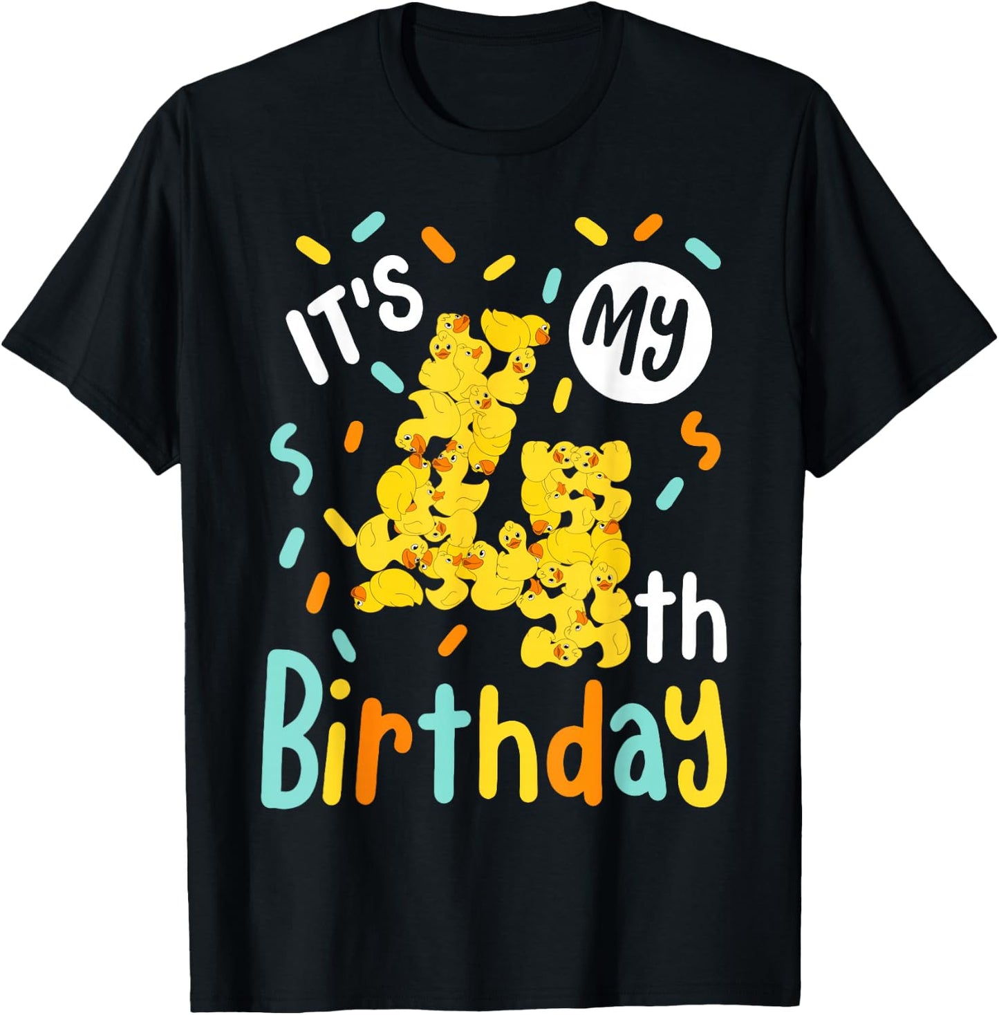 It's My 4th Birthday Rubber Duck Toddler 4 Year Old Birthday T-Shirt - T-Shirt | Black