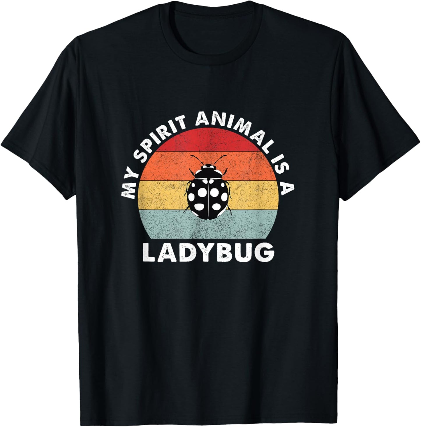 Vintage My Spirit Animal is a Ladybug T-Shirt - T-Shirt | Black
