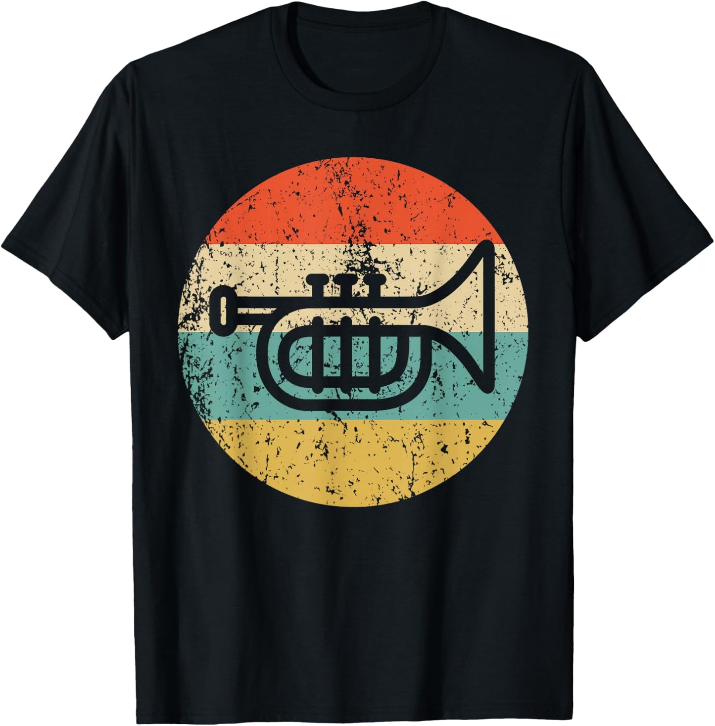 Trumpet Retro Style Music T-Shirt - T-Shirt | Black
