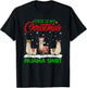 Xmas Santa Hat Reindeer Llama Christmas Pajama T-Shirt - T-Shirt | Black