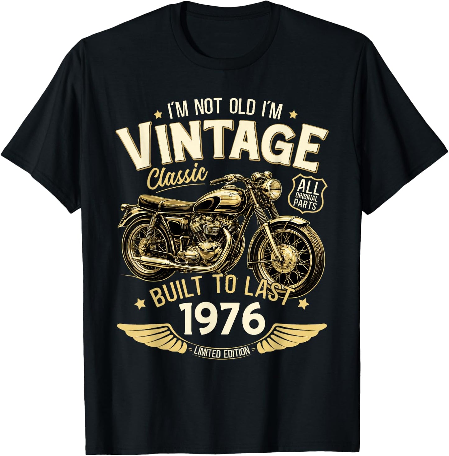 50. Geburtstag Mann Geschenk Motorrad Motorradfahrer 1976 T-Shirt - T-Shirt | Black