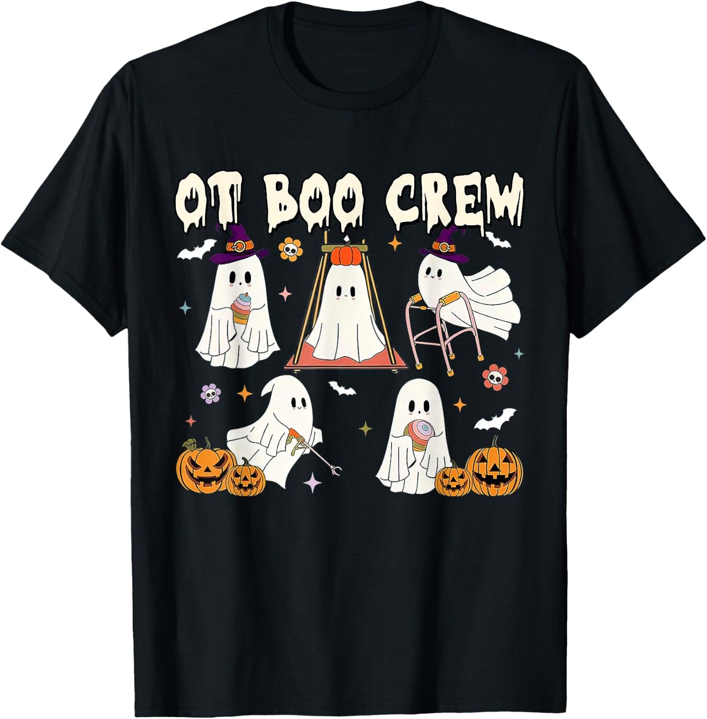 Funny Halloween Cute Boo Crew Occupational Therapy Clothing T-Shirt - T-Shirt | Black