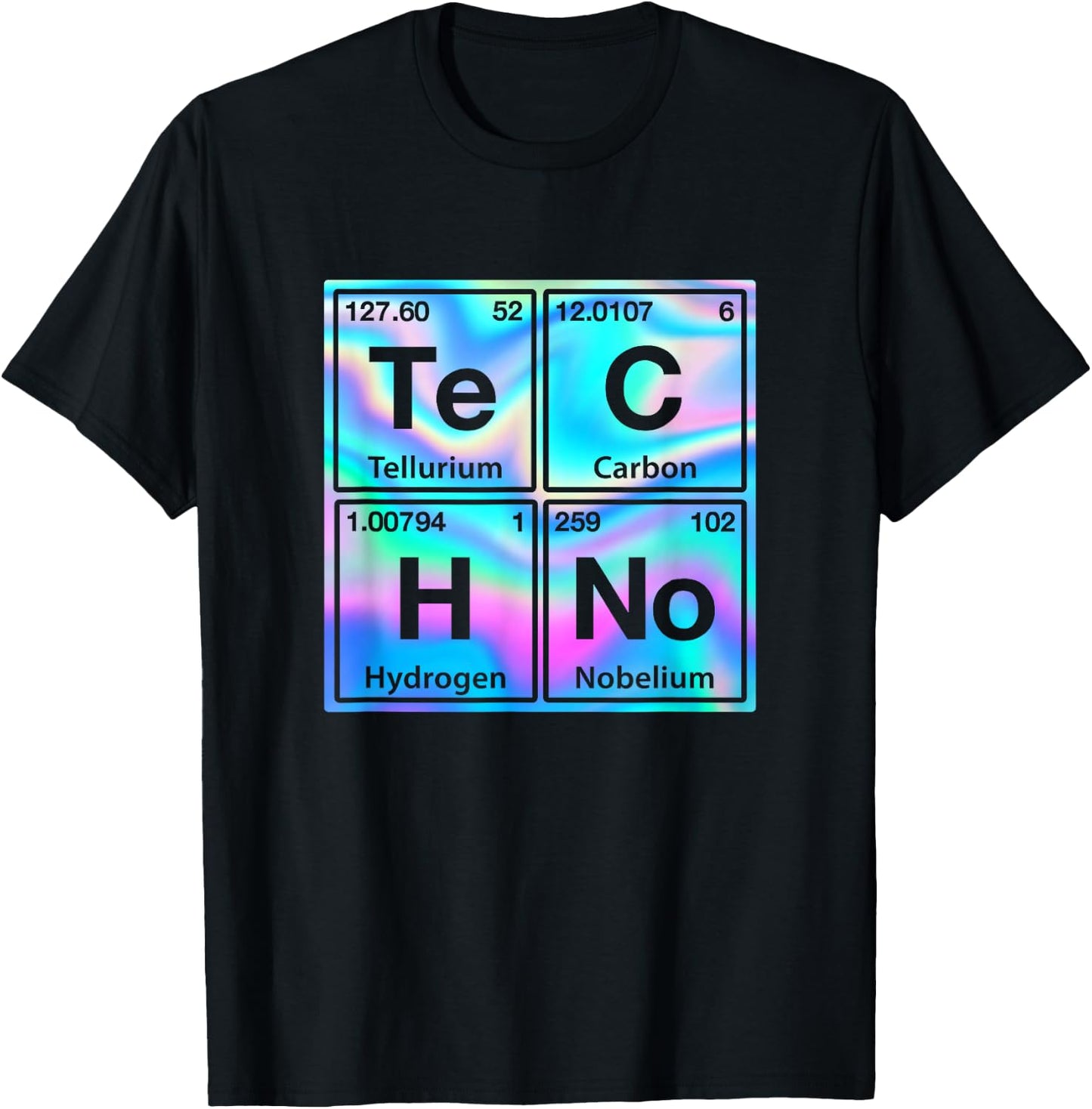 Techno Rave Periodic Table Electro Music Raver Festival T-Shirt - T-Shirt | Black