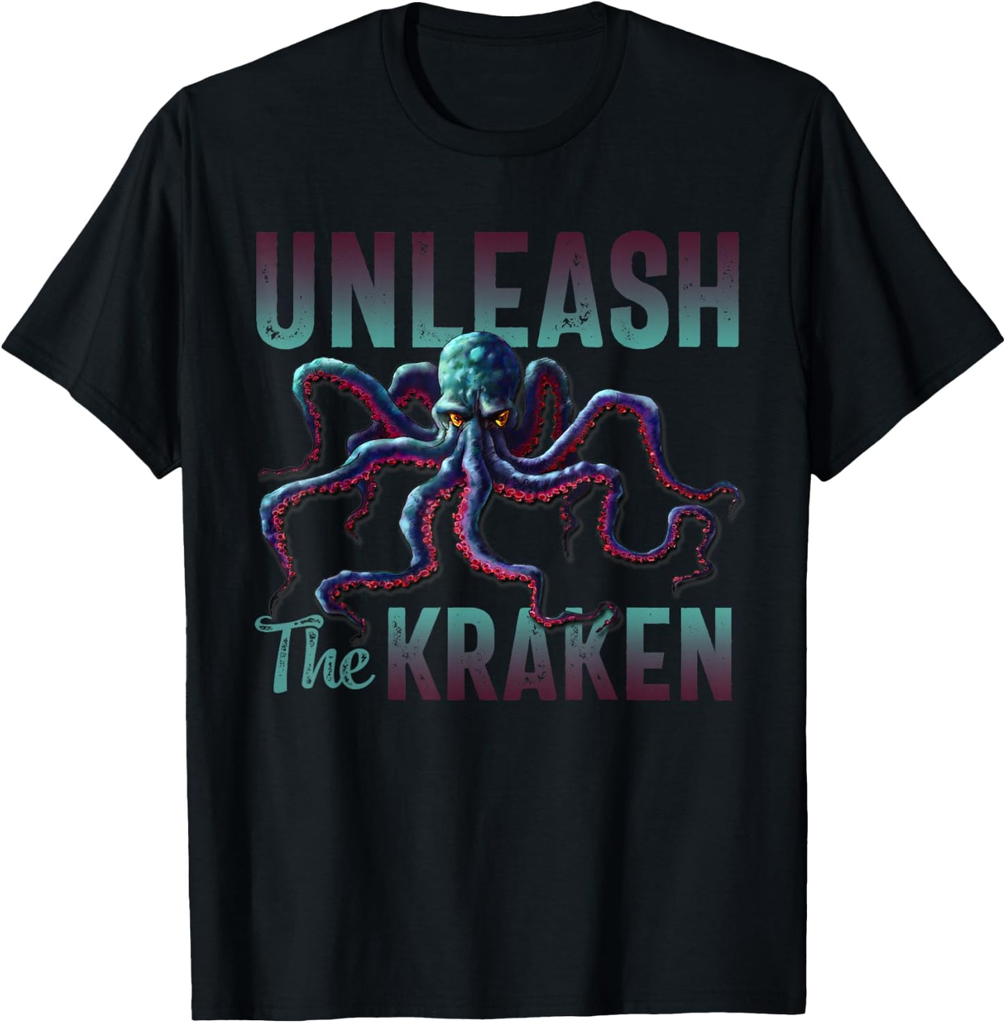 Kraken Vintage Unleash the Giant Kraken T-Shirt - T-Shirt | Black