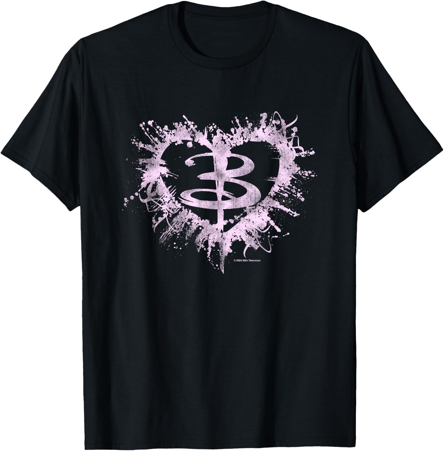 Buffy The Vampire Slayer Vintage Paint Splat Heart Logo , Black, S T-Shirt - T-Shirt | Black