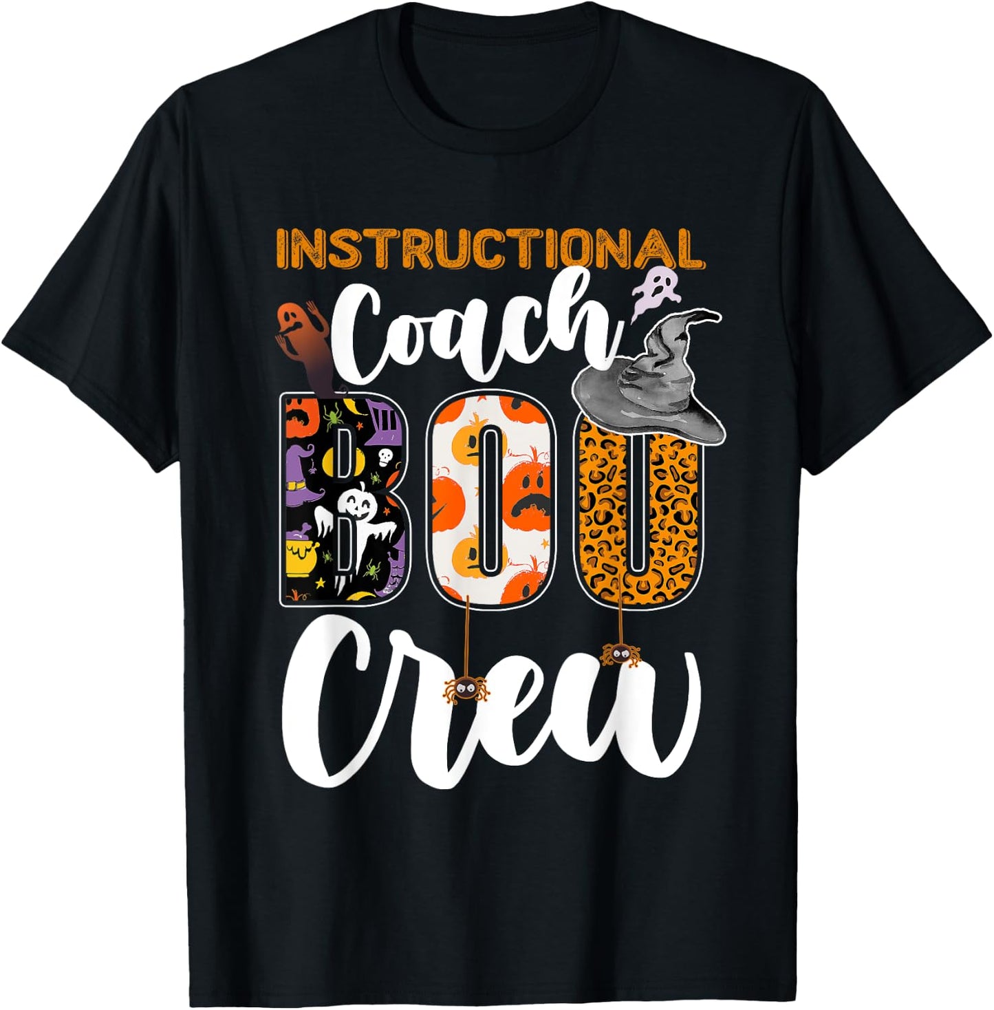 Instructional Coach Boo Crew Halloween Matching Funny T-Shirt - T-Shirt | Black