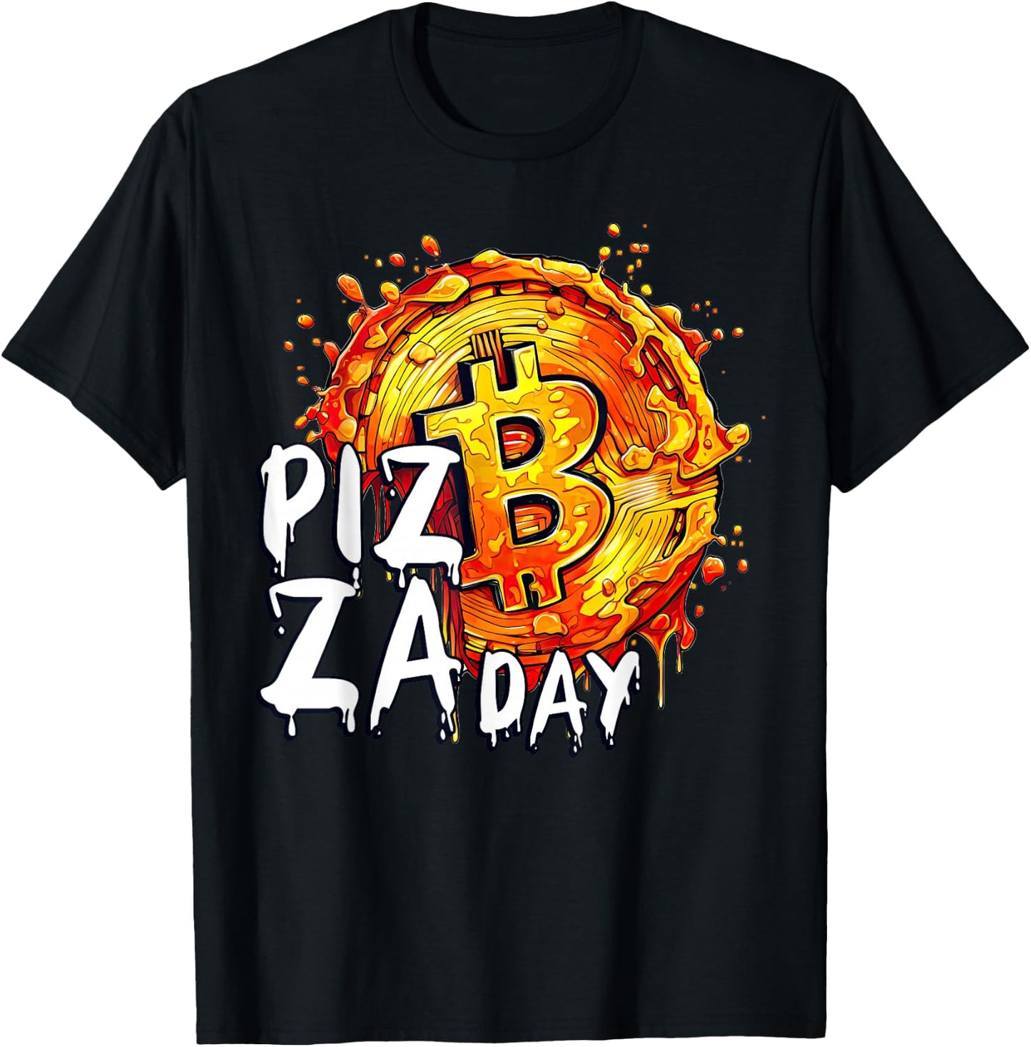Bitcoin Pizza Day 22. Mai Lustige Kryptowährung Münze T-Shirt - T-Shirt | Black
