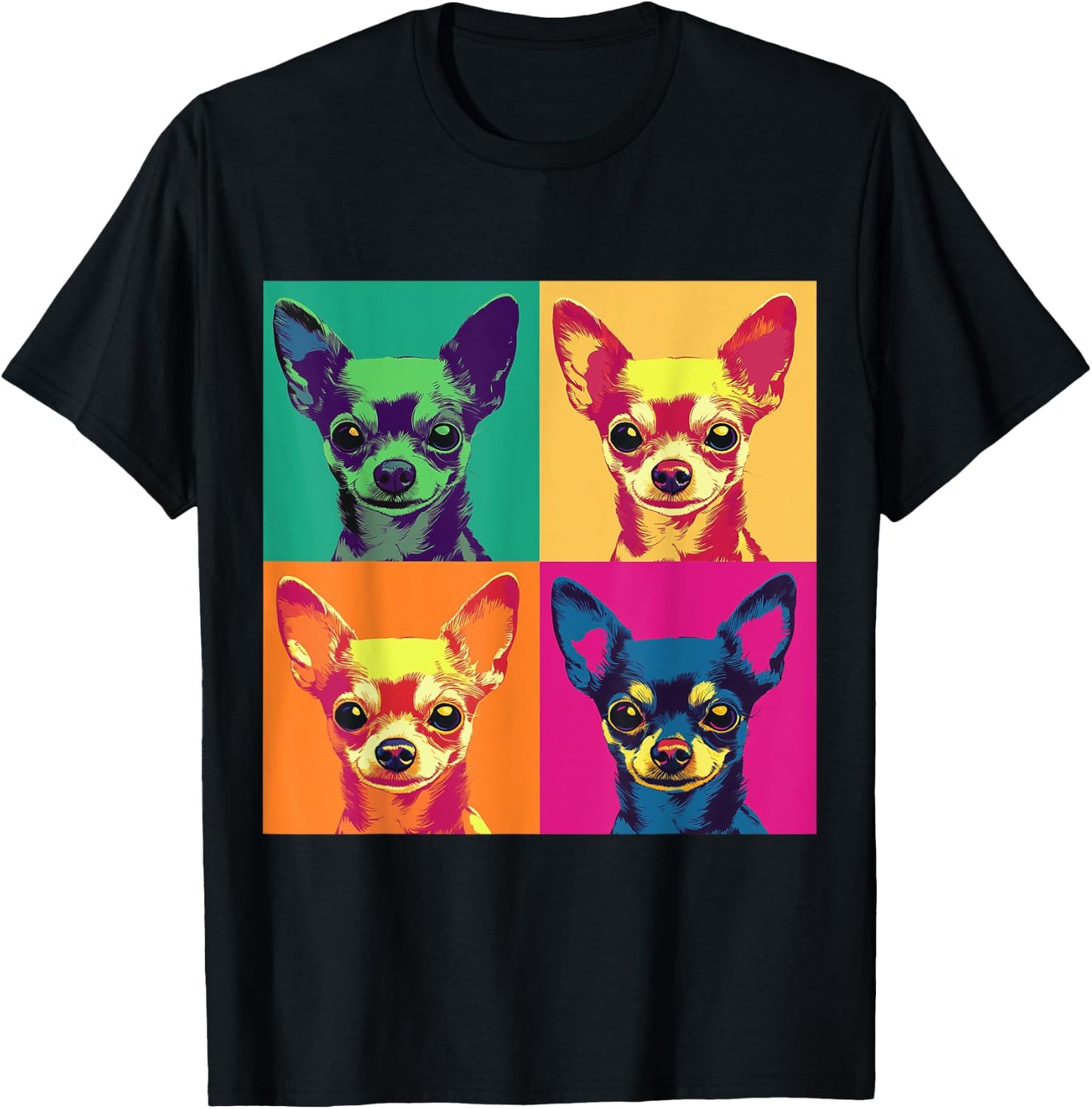 Artistic Design Chihuahua T-Shirt - T-Shirt | Black
